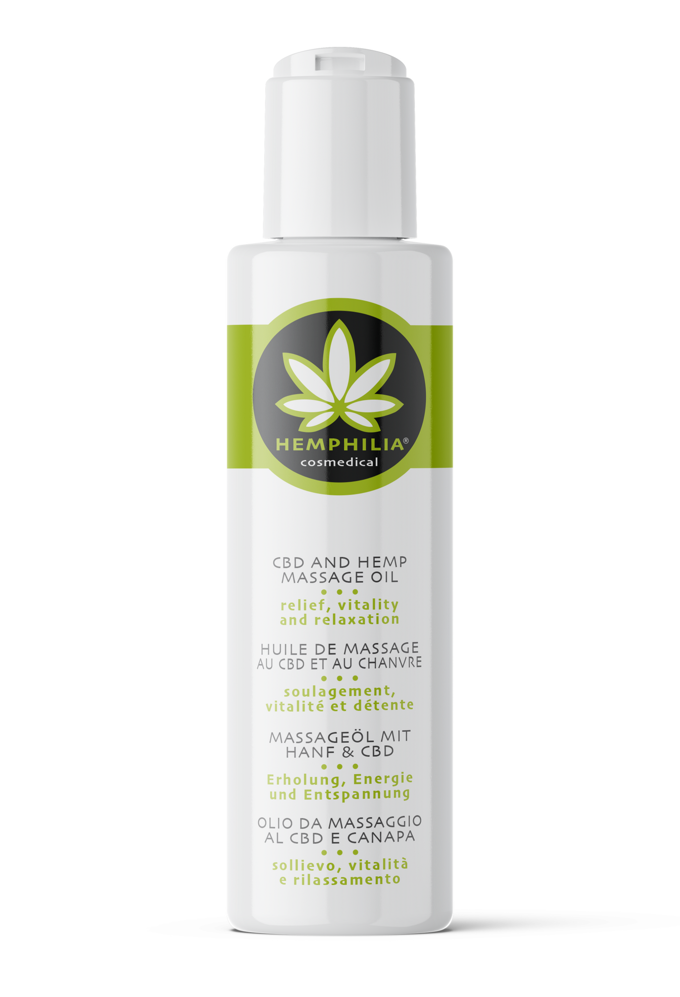 Hemphilia Økologisk CBD Hamp Massageolie 100 ml - Velvære