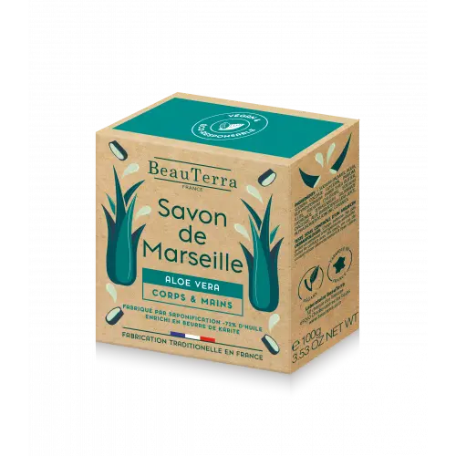 Beau Terra Marseille Sæbe Bar   Aloe Vera  100g