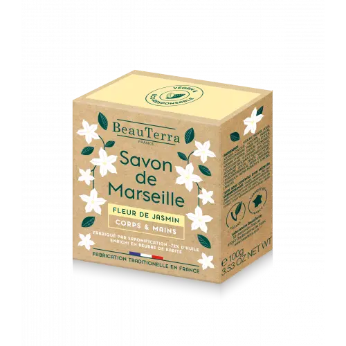Beau Terra Marseille Sæbe Bar   Jasmin Flower  100g