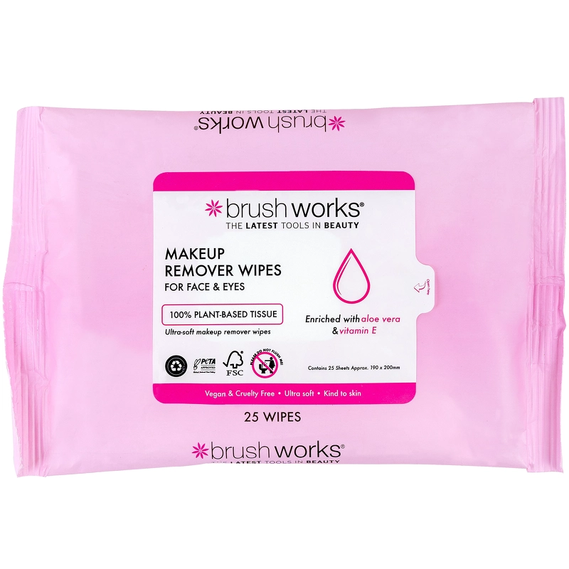 Brushworks Makeup Remover Wipes 25 Pieces