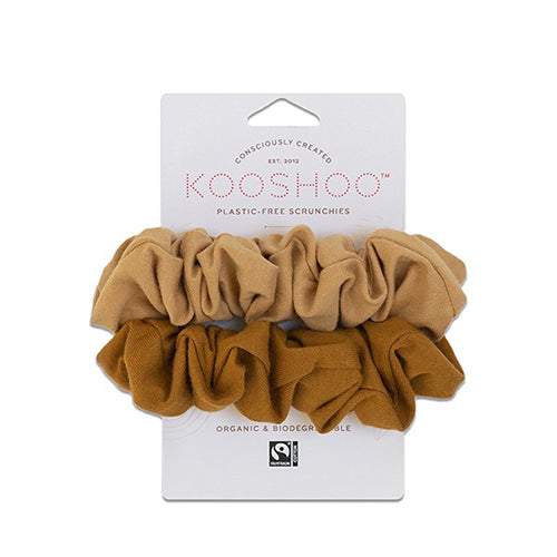 Kooshoo Hår Scrunchie Gylden Sand Plastfri 2 Stk