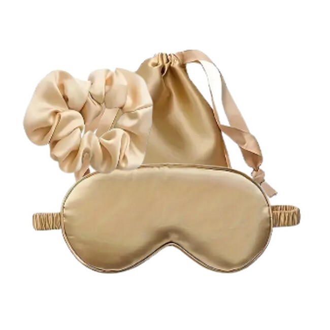 Sølvfarvet Beauty Sleep Kit med Sovemaske og Scrunchie